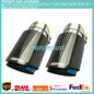 1X Glossy Blue Carbon Fiber AKRAPOVIC Exhaust Tip End Pipe OD:3''/3.5''/4''/4.5
