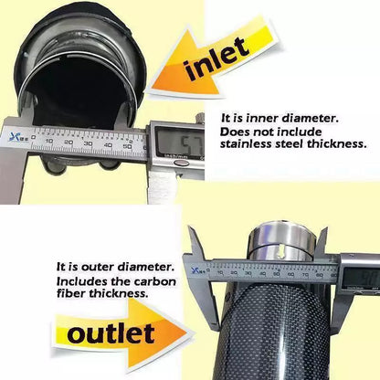 1X Glossy Blue Carbon Fiber AKRAPOVIC Exhaust Tip End Pipe OD:3''/3.5''/4''/4.5